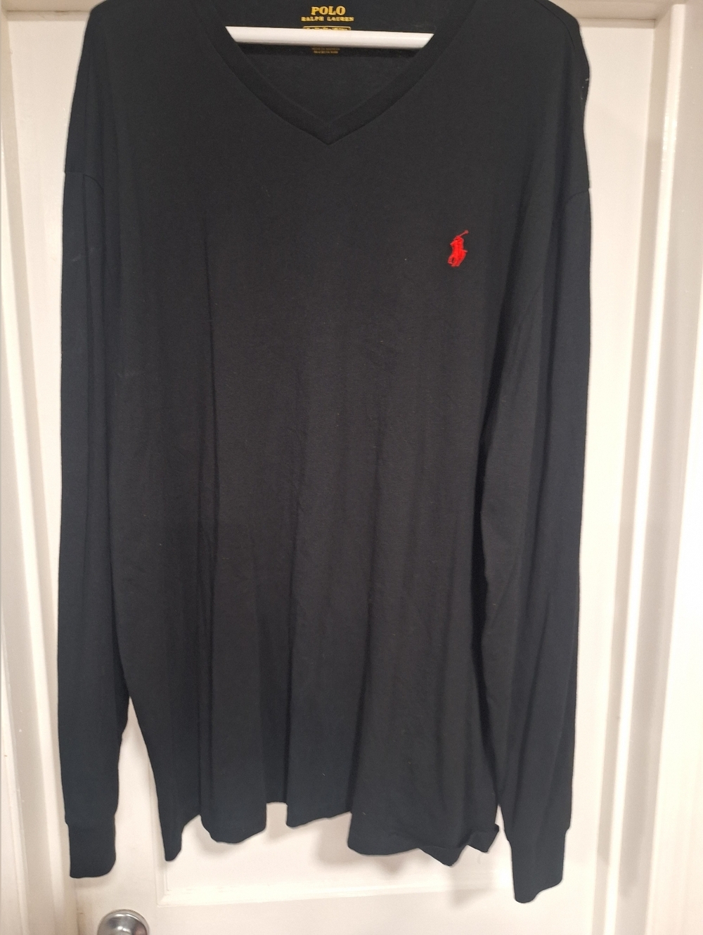 Polo Ralph Lauren Black V-Neck Long Sleeve with Red Pony
